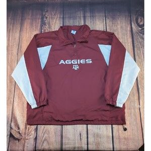 Texas A&M Aggies Embroidered Mesh Lined Pullover Windbreaker Jacket Size XL